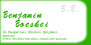 benjamin bocskei business card